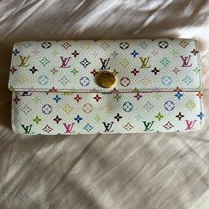 LV Murakami Wallet Sarah Blanc Yellow Interior
